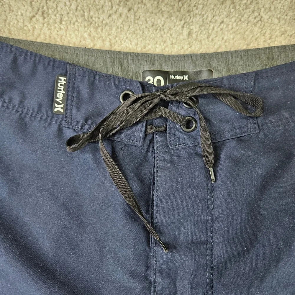 Men's Hurley Board Shorts Swim Trunks Quick Dry Surf Beach Navy Blue Size‎ 30